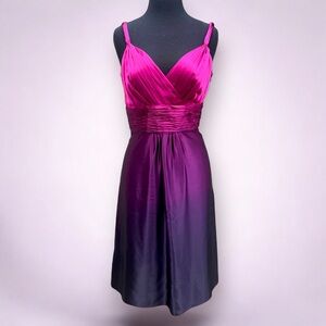 Ann Taylor Petites 100% Silk Pink Ombré Empire Dress | Women’s 8P
